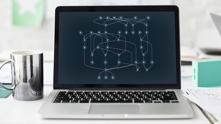 Computer screen showing network connections