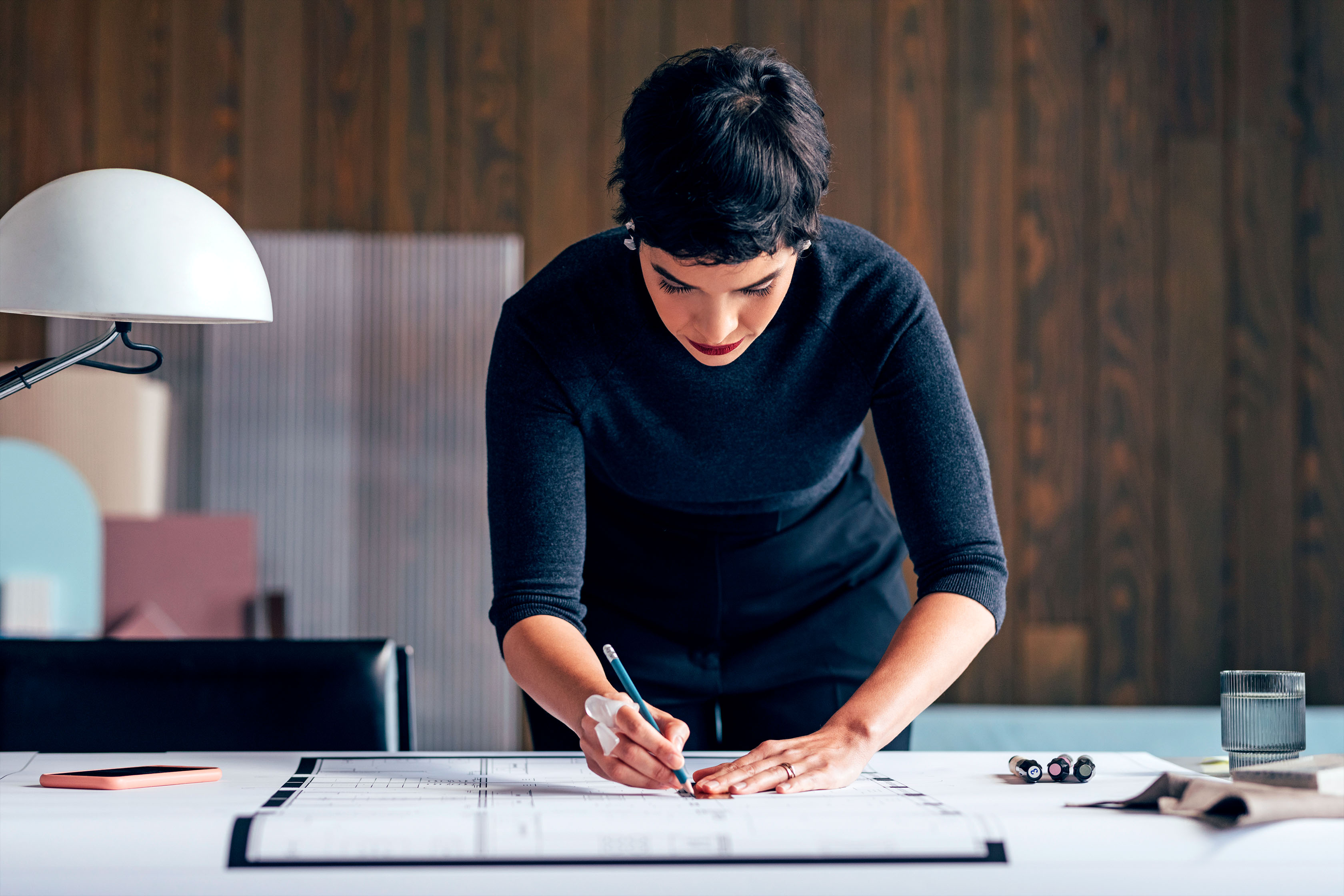 Woman working at a desk