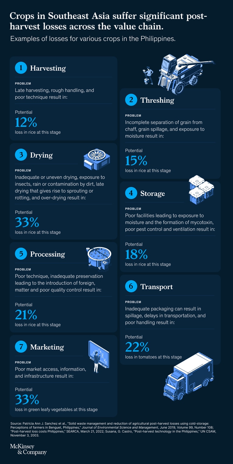 Crops suffer significant post-harvest losses across the value chain.